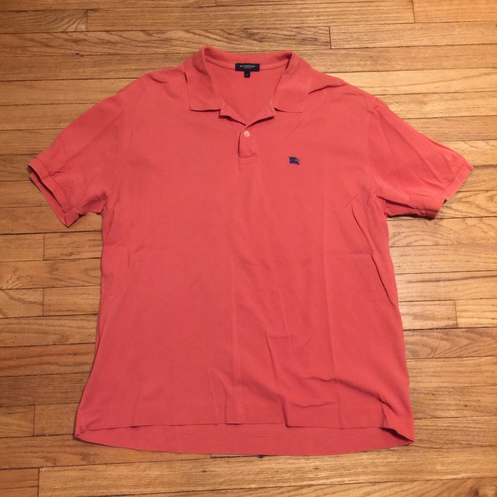 Burberry men’s orange polo shirt - size 7/XL